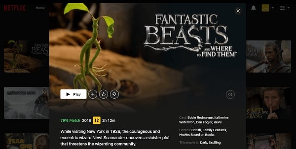 Watch Fantastic Beasts and Where To Find Them (2016) on Netflix 3