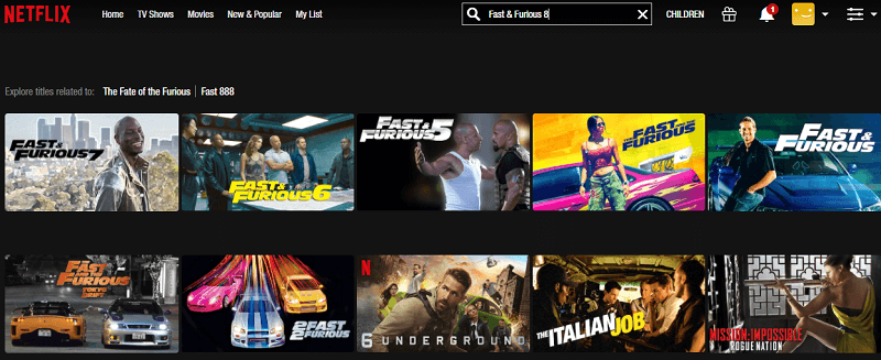 Watch Fast & Furious 8 (2017) on Netflix 1