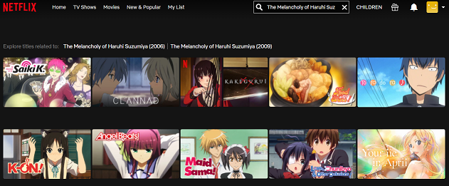 Watch The Melancholy of Haruhi Suzumiya on NetFlix 1