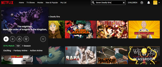 Watch The Seven Deadly Sins all 4 Seasons on NetFlix 1