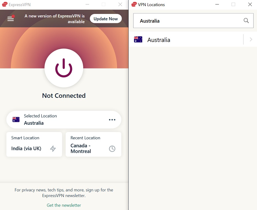 Connect to Australian Server 1