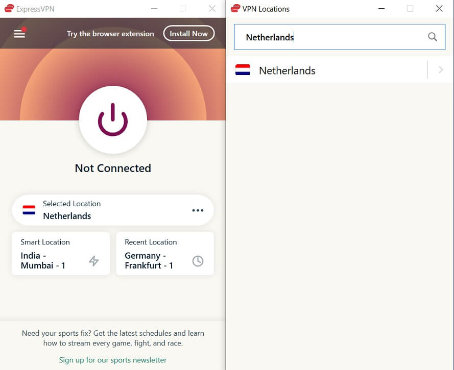 Connect to the Netherlands Server 1