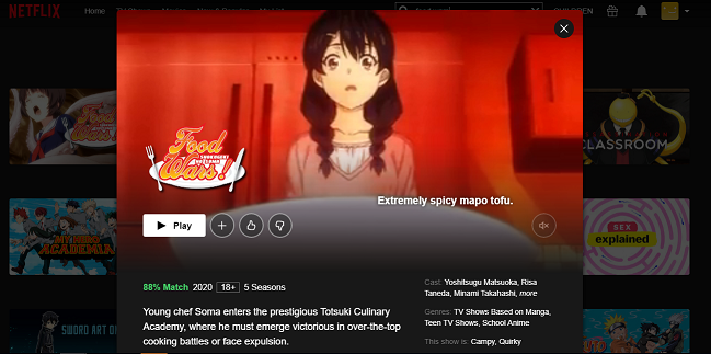Watch Food Wars Shokugeki No Soma All 5 Seasons On Netflix From Anywhere In The World