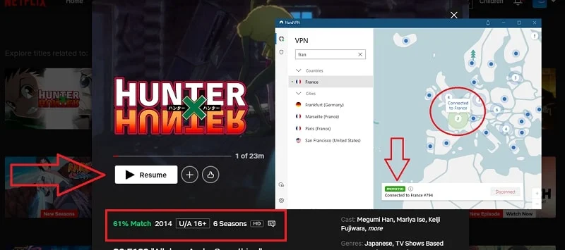 Mira Hunter X Hunter las 6 temporadas en NetFlix desde cualquier lugar del mundo
