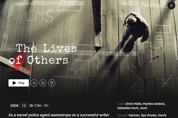 The Lives of Others aOn Netflix From Watch Anywhere in the World