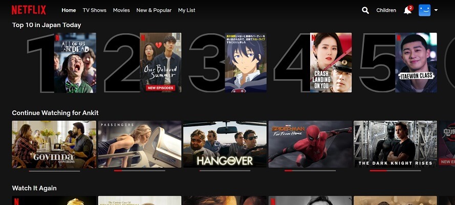 Top 10 in Japan on Netflix