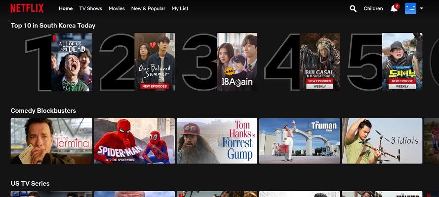 Top 10 in South Korea on Netflix