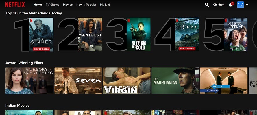 Top 10 in the Netherlands on Netflix