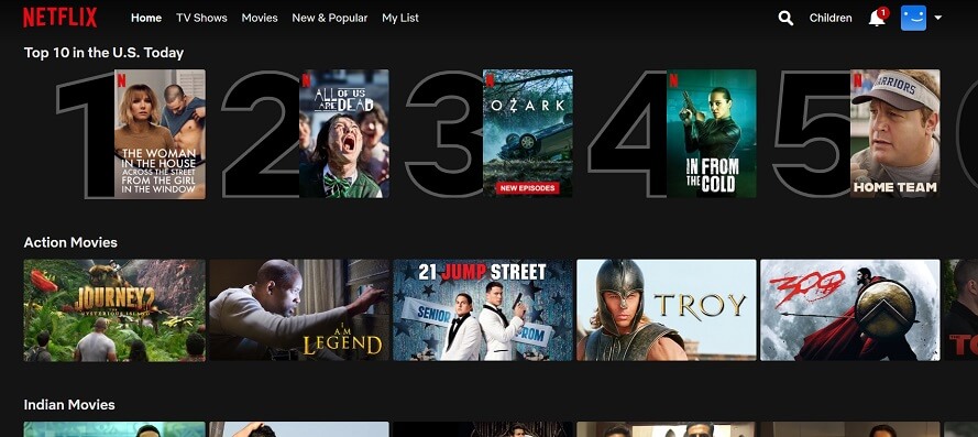 Top 10 in the US on Netflix