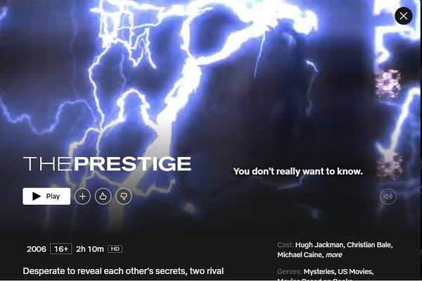 Watch The Prestige (2006) on Netflix From Anywhere in the World
