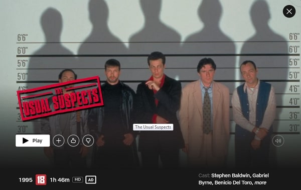 Mira Sospechosos habituales (1995) en Netflix desde cualquier parte del mundo