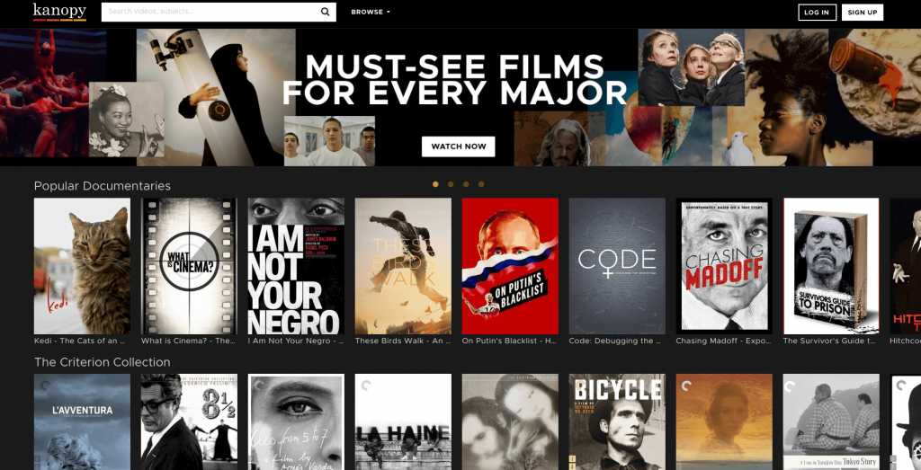 Kanopy Streaming site