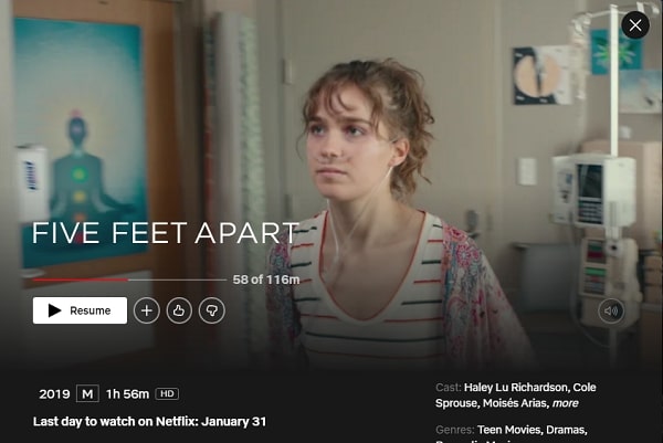 Watch Five Feet Apart on Netflix From Anywhere in the World