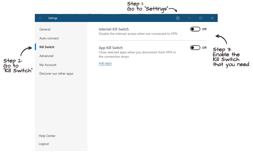 Abilita Kill Switch in NordVPN