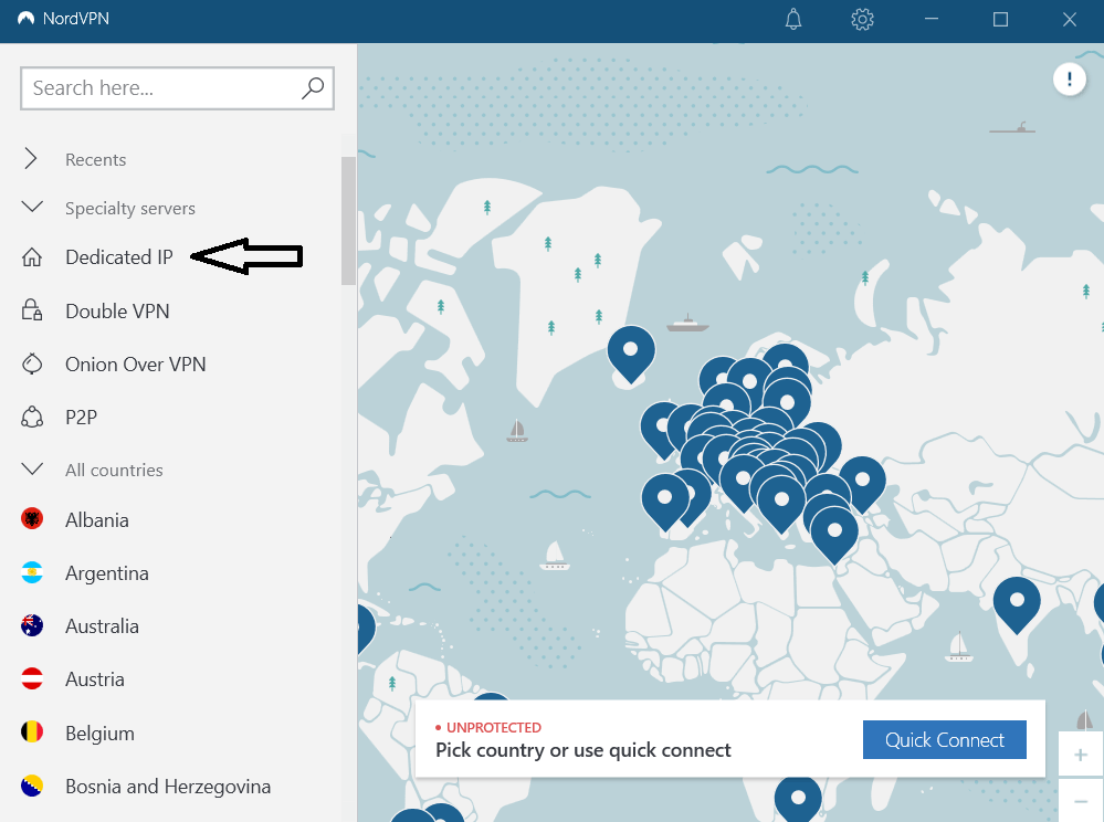 Dedizierte IP in NordVPN