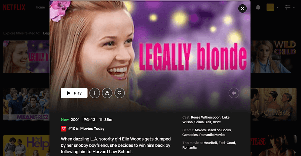 Watch Legally Blonde (2001) on Netflix 3