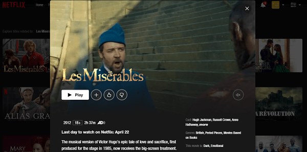 Watch Les Miserables (2012) on Netflix 3