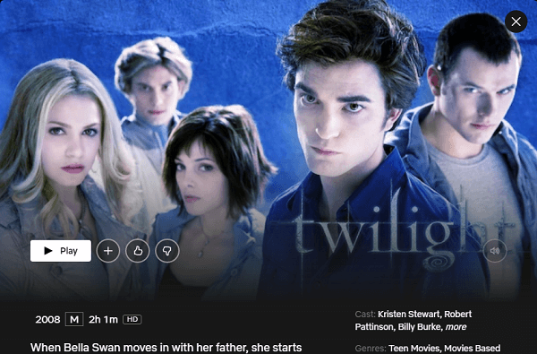 Watch Twilight (2008) on Netflix From Anywhere in the World