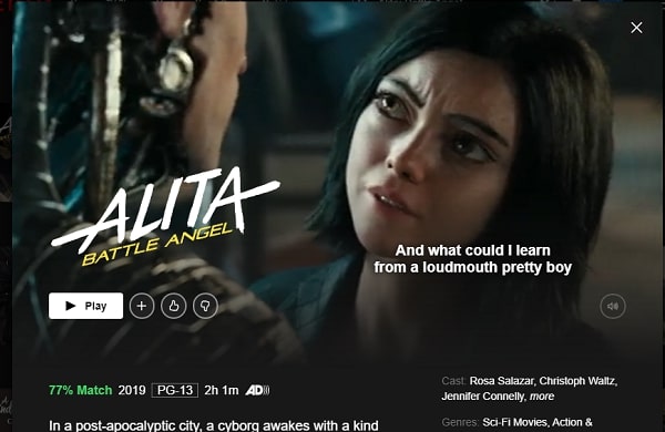 Watch Alita: Battle Angel (2019) on Netflix