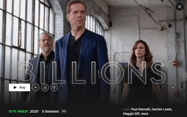 Watch Billions (2016) All Season on Netflix