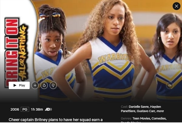 Watch Bring It On: All or Nothing (2006) on Netflix 