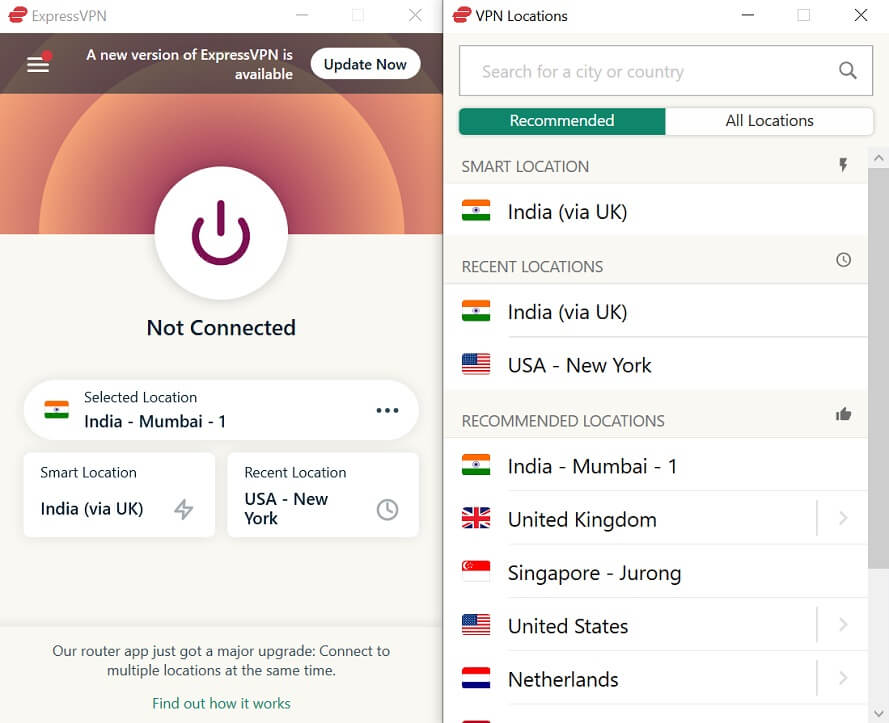 Connect to Indian Server 1
