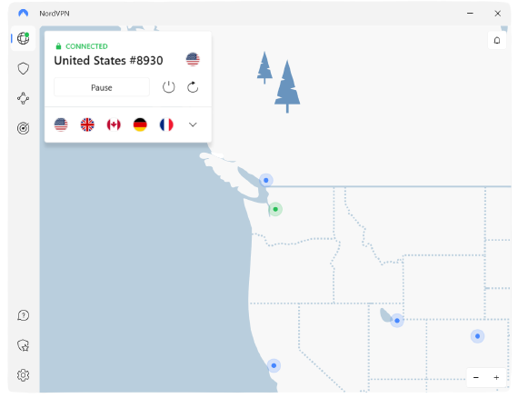 Connected to NordVPN USA Server