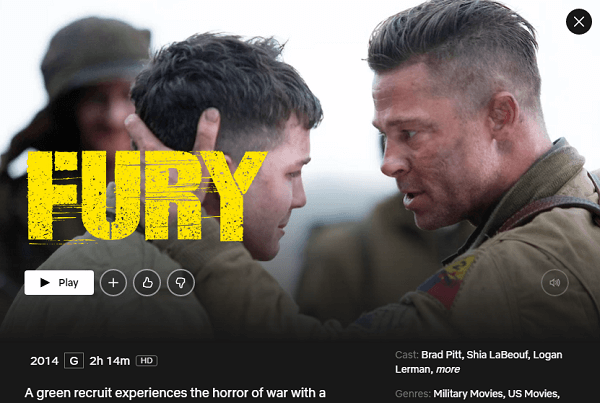 Watch Fury (2014) on Netflix
