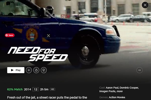 Watch Need for Speed (2014) on Netflix