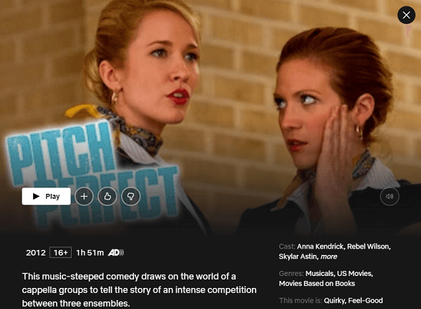 Watch Pitch Perfect (2012) on Netflix
