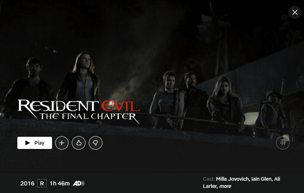 Watch Resident Evil: The Final Chapter (2016) on Netflix