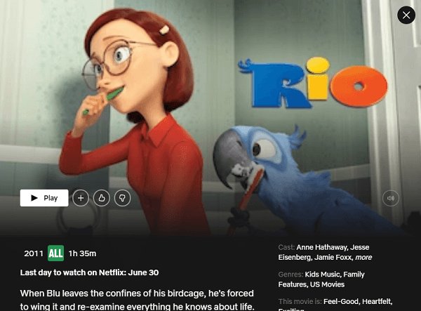 Watch Rio (2011) on Netflix