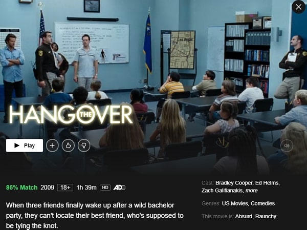 Watch The Hangover (2009) on Netflix