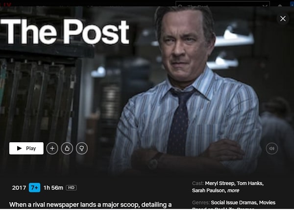 Watch The Post (2017) on Netflix