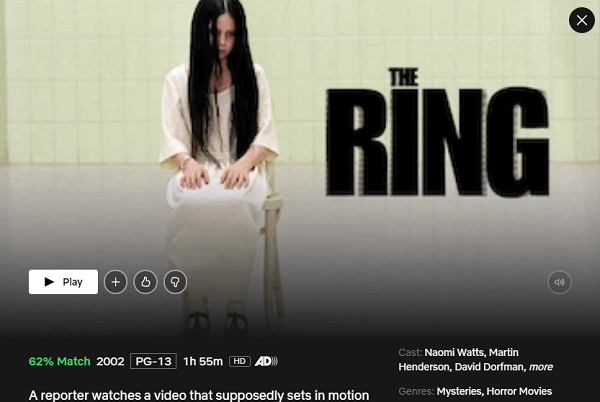 Watch The Ring (2002) on Netflix