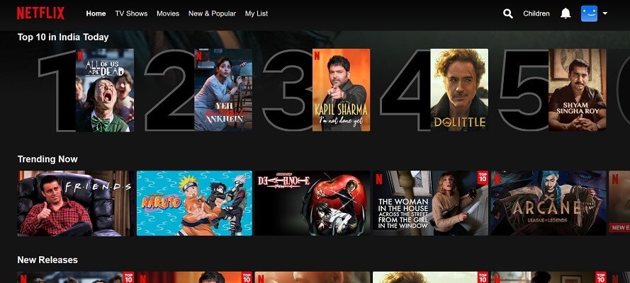 Top 10 in India on Netflix