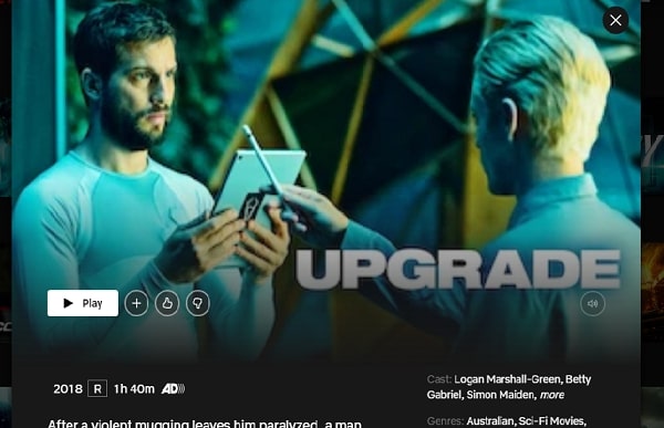 Watch Upgrade (2018) on Netflix