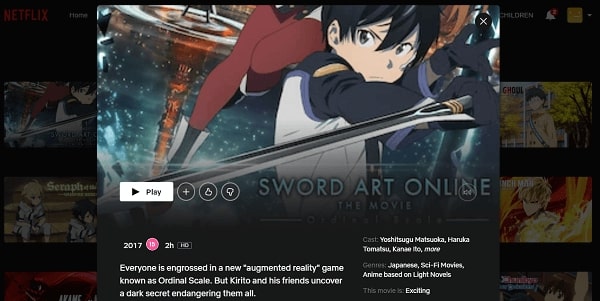 Watch Sword Art Online the Movie - Ordinal Scale (2017) on Netflix 3