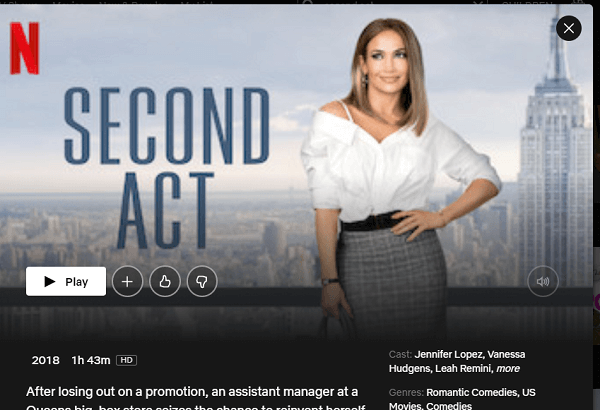 Watch Second Act (2018) on Netflix