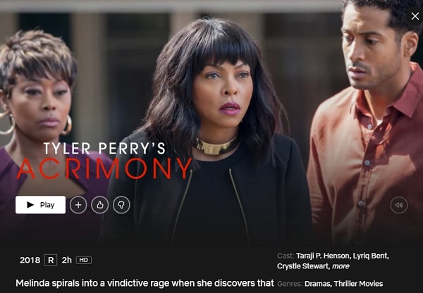 Watch Acrimony (2018) on Netflix