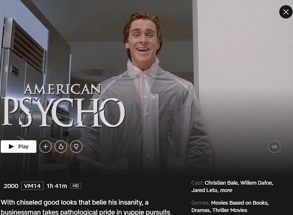 Watch American Psycho (2000) on Netflix 