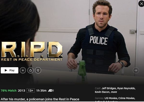 Watch R.I.P.D. (2013) on Netflix
