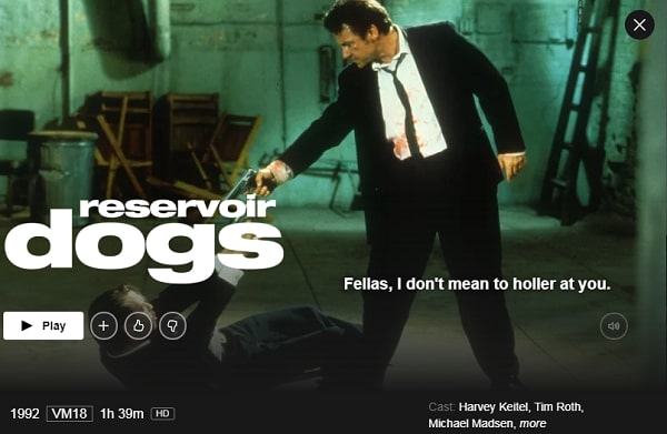 Reservoir Dogs (1992): Watch it on Netflix