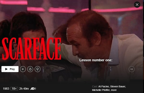 Scarface (1983): Watch it on Netflix