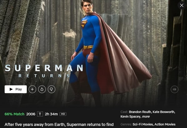 Superman Returns (1988): Watch it on Netflix