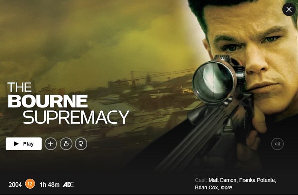 Watch The Bourne Supremacy (2004) on Netflix