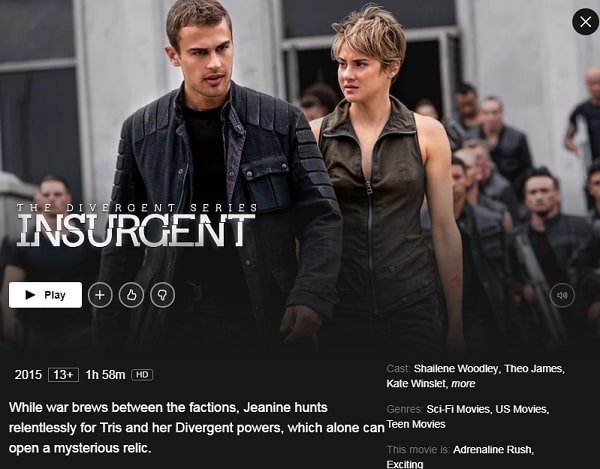 Watch The Divergent Series: Insurgent (2015) on Netflix
