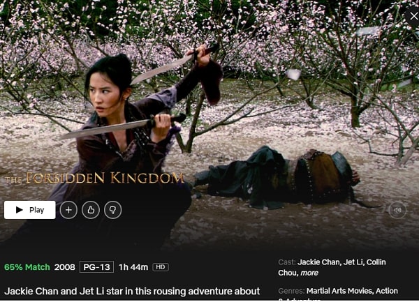 Watch The Forbidden Kingdom (2008) on Netflix 