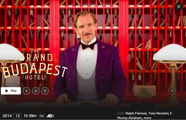 Watch The Grand Budapest Hotel (2014) on Netflix