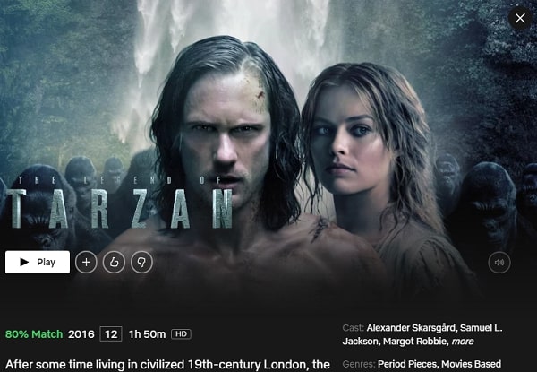 Watch The Legend of Tarzan (2016) on Netflix